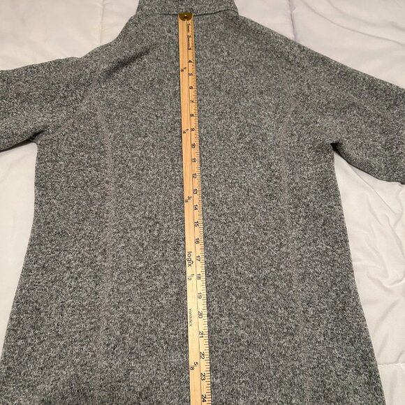 Patagonia Sweater 1/4 Zip Pullover Womens Medium Heather Gray Fleece Knit w Logo - Picture 3 of 12